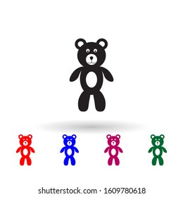 Teddy bear plush toy multi color icon. Simple glyph, flat vector of toys icons for ui and ux, website or mobile application