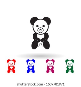 Teddy bear plush toy multi color icon. Simple glyph, flat vector of toys icons for ui and ux, website or mobile application