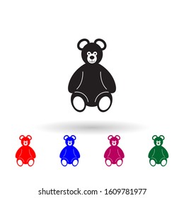Teddy bear plush toy multi color icon. Simple glyph, flat vector of toys icons for ui and ux, website or mobile application