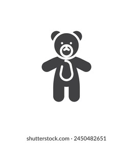 Teddy bear plush toy vector icon. filled flat sign for mobile concept and web design. Teddy Bear glyph icon. Symbol, logo illustration. Vector graphics