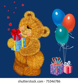 Teddy bear with presents