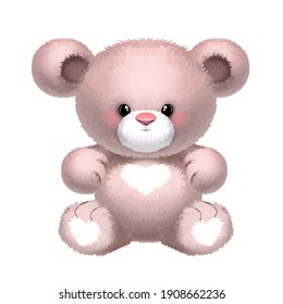 Teddy bear. for printing on t-shirt or postcards.Vector illustration