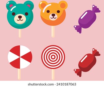 teddy bear and rabbit, with balloons, cute children's illustration