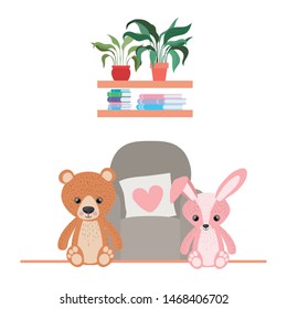 Teddy bear and rabbit design