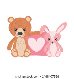 Teddy bear and rabbit design
