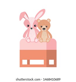 Teddy bear and rabbit design