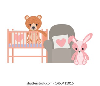 Teddy bear and rabbit design
