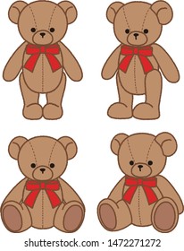 Teddy bear with red ribbon