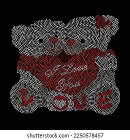 Archivo vectorial de diseño Rhinestone del oso de peluche.