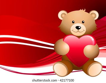 Teddy bear romantic Valentine's Day design background