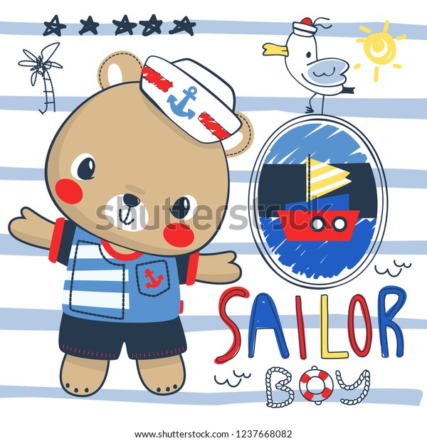 teddy bear in sailor suit