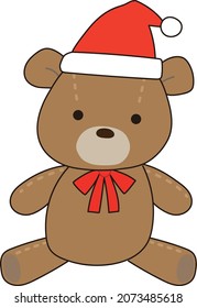 oso de peluche con sombrero de Santa claus