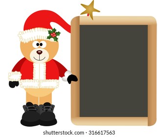 Teddy Bear Santa Claus with School Board