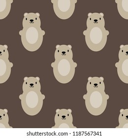 Teddy bear seamless art brown simple pattern