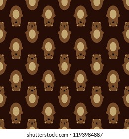 Teddy bear seamless art brown simple pattern