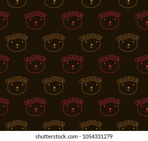 Teddy Bear Seamless background character Vector For Wallpaper