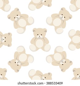 teddy bear seamless isolated on white background. vector illustration