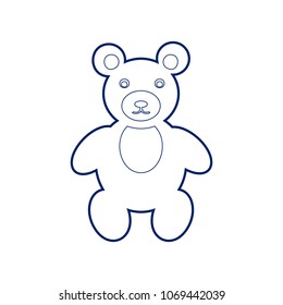 Teddy bear sign illustration. Vector. Flat style black icon on white.