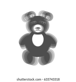 Teddy bear sign illustration. Vector. Gray icon shaked at white background.