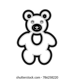 Teddy bear sign illustration. Vector. Flat style black icon on white.