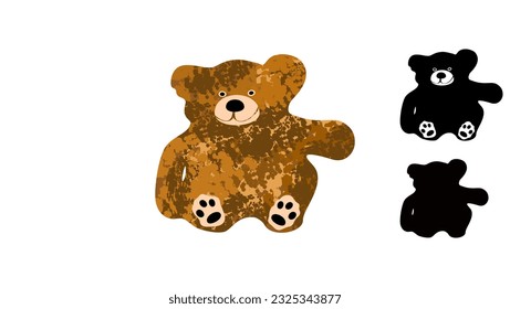 teddy bear silhouette, high quality vector