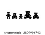 Teddy Bear Silhouette Vector Collection Set