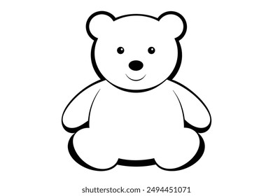 teddy bear silhouette, Vector illustration, isolated on white background.