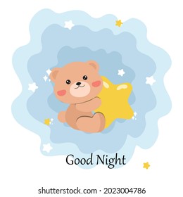 Oso de peluche sentado a la estrella