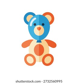 Oso de peluche sentado diseño plano simple