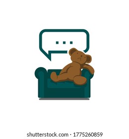 teddy bear sitting on a couch illustration