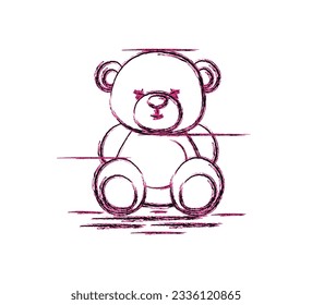 teddy bear sketch, charcoal design, vector for fashion, card, sticker, wall art, poster prints