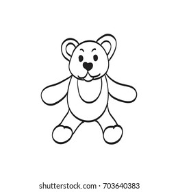 Teddy bear sketch. Drawing on a white background