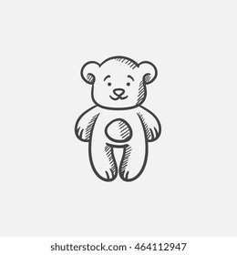 Icono de boceto de oso de peluche para web, móvil e infografía. Icono aislado del vector dibujado a mano.