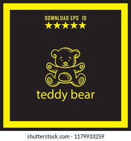 teddy bear sketch vector icon
