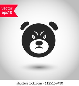 Teddy bear smile vector icon sign. Emoji icon. Studio background.