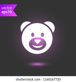Teddy bear smile vector sign. Emoji icon. EPS 10 flat symbol