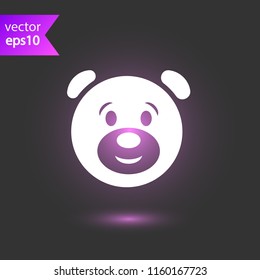 Teddy bear smile vector sign. Emoji icon. EPS 10 flat symbol