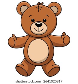 Teddy bear soft toy line icon isolated vector illustration on white background