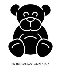 Teddy bear solid icon. Plush toy vector illustration isolated on white. Ted glyph style design, designed for web and app. Eps 10