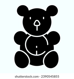 Teddy bear solid icon. Plush toy vector illustration isolated on white. Soft bear toy glyph style design, designed for web and app. Eps 10