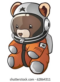 Teddy Bear Space Astronaut Cartoon Character