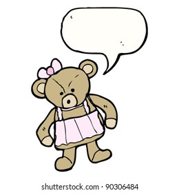 teddy bear with speech bubble cartoon