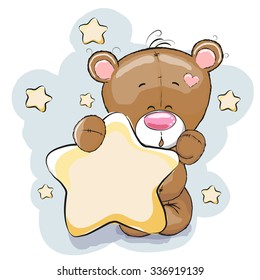 Teddy Bear and Star stars background