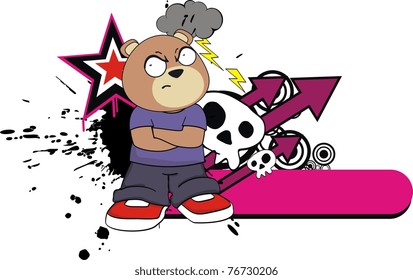 teddy bear sticker in vector format