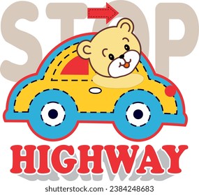 parada de osito de peluche en la autopista