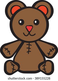 Teddy Bear - Stuffed Toy - Vector Illustration