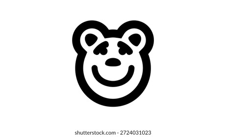Símbolo del oso de peluche, silueta aislada negra