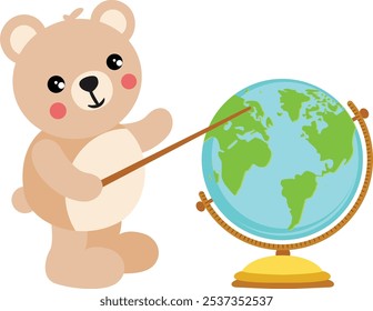 Oso de peluche profesor con globo
