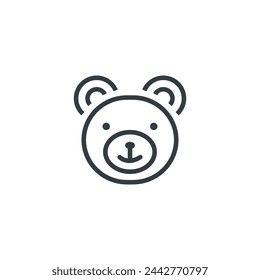 Teddy bear toy baby icon, vector illustration