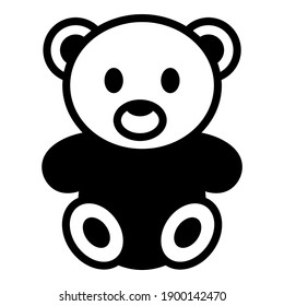 Teddy Bear, Toy Black Vector Icon